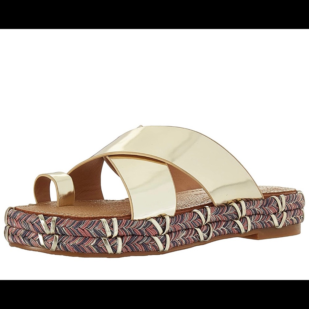 Sigerson Morrison Jacob Sandal Gold 38 NWT